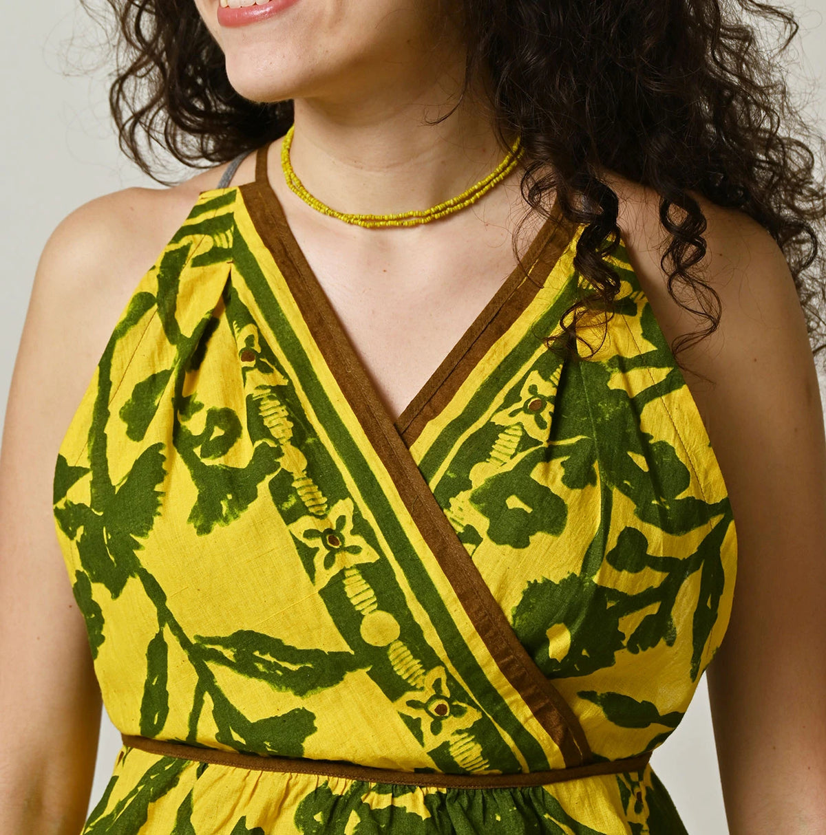 45R Khadi Flax Flower Tank Bra