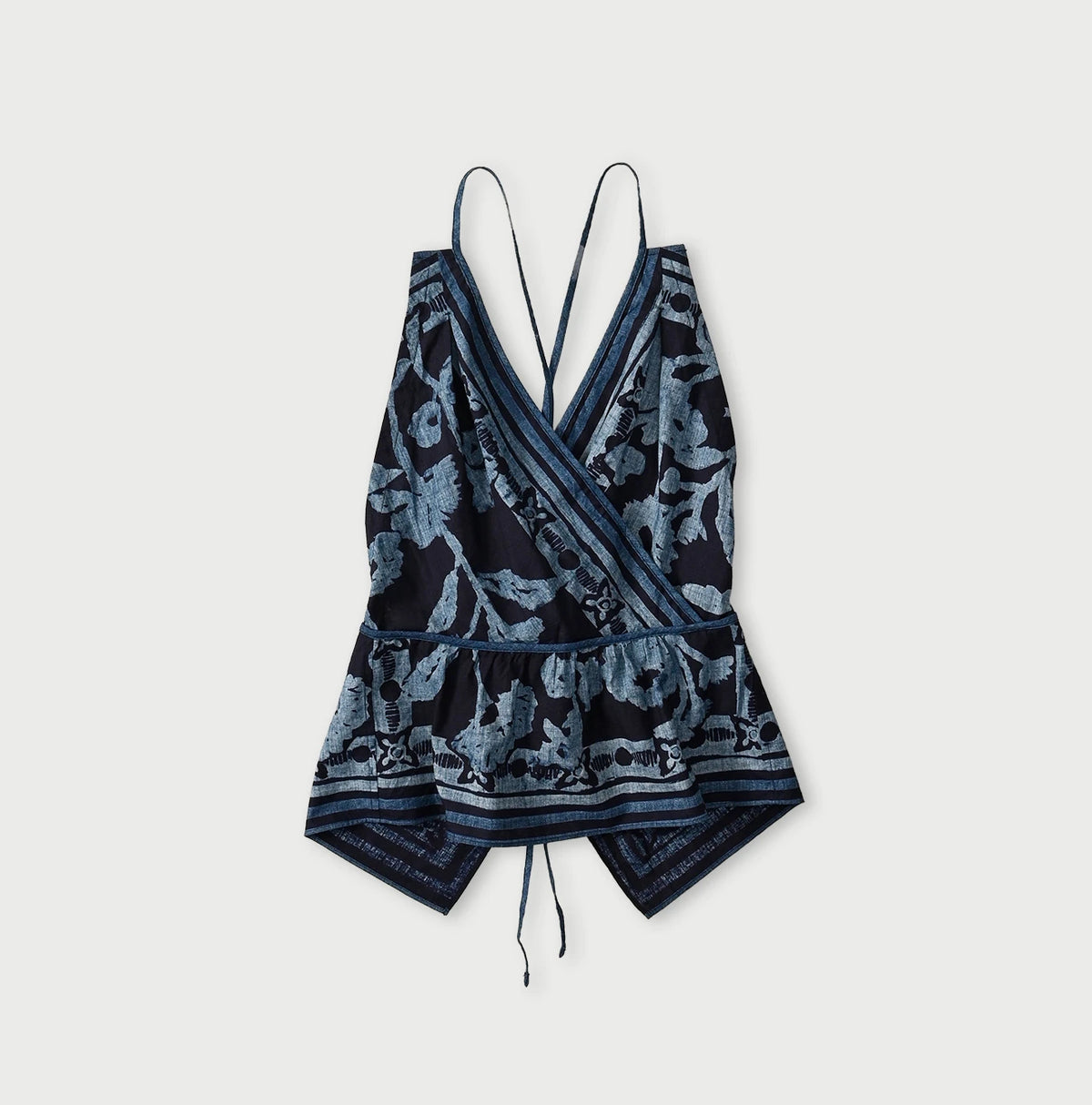 45R Indigo Khadi Flax Flower Tank Bra