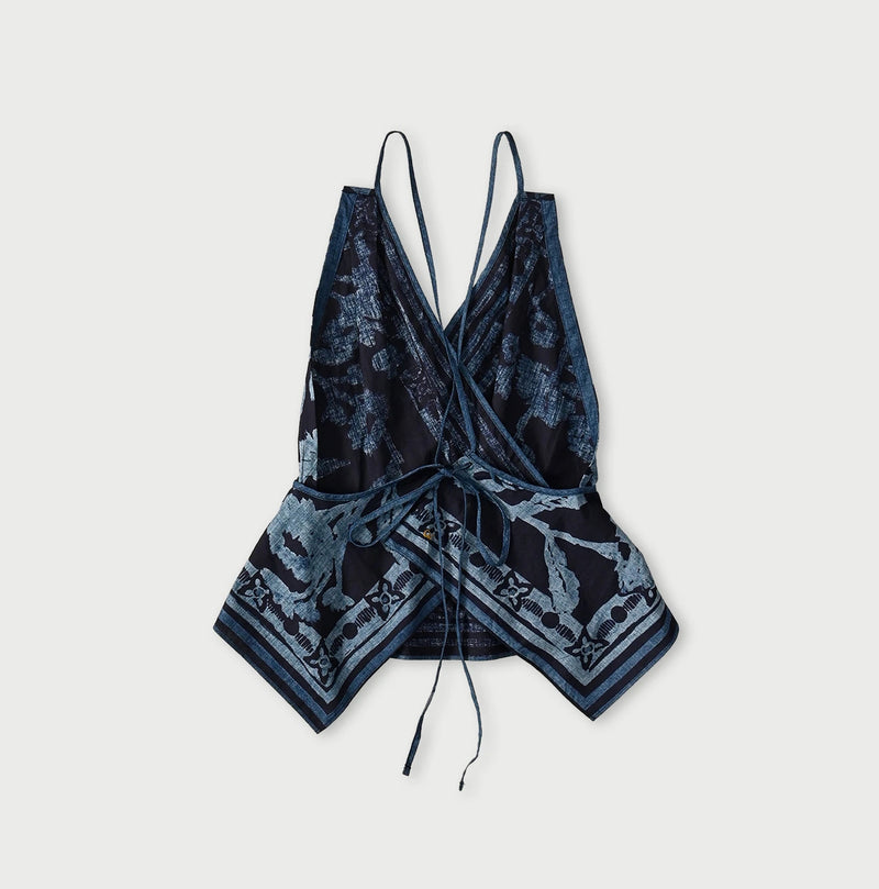 45R Indigo Khadi Flax Flower Tank Bra - Image 2