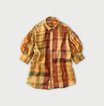 Madras Handwoven Petit-Collar Coupe Shirt (Plant-Dyed)