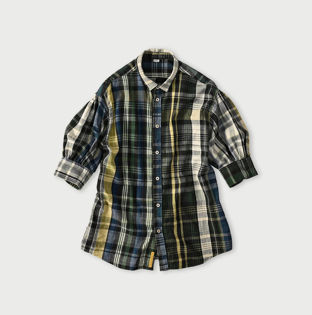 45R Madras Petit-Collar Coupe Shirt (Plant-Dyed)