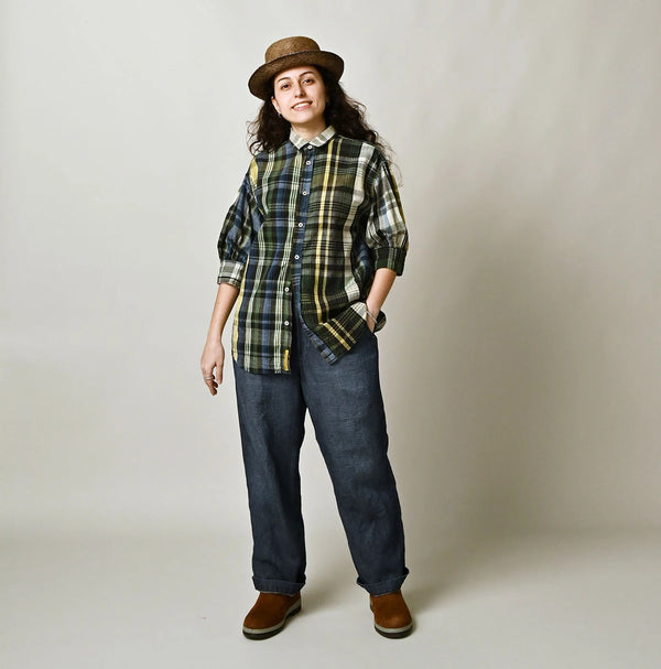 45R Madras Petit-Collar Coupe Shirt (Plant-Dyed)