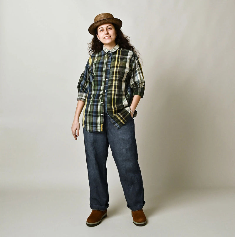 45R Madras Petit-Collar Coupe Shirt (Plant-Dyed) - Image 4