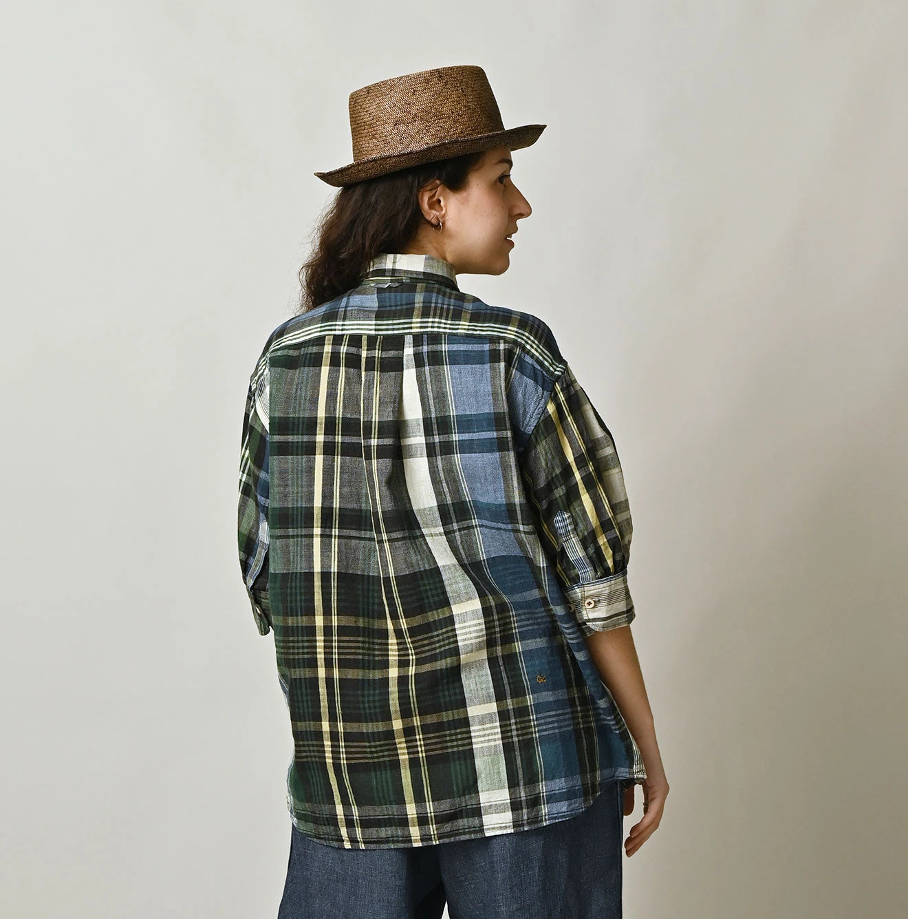 45R Madras Petit-Collar Coupe Shirt (Plant-Dyed) - Image 7