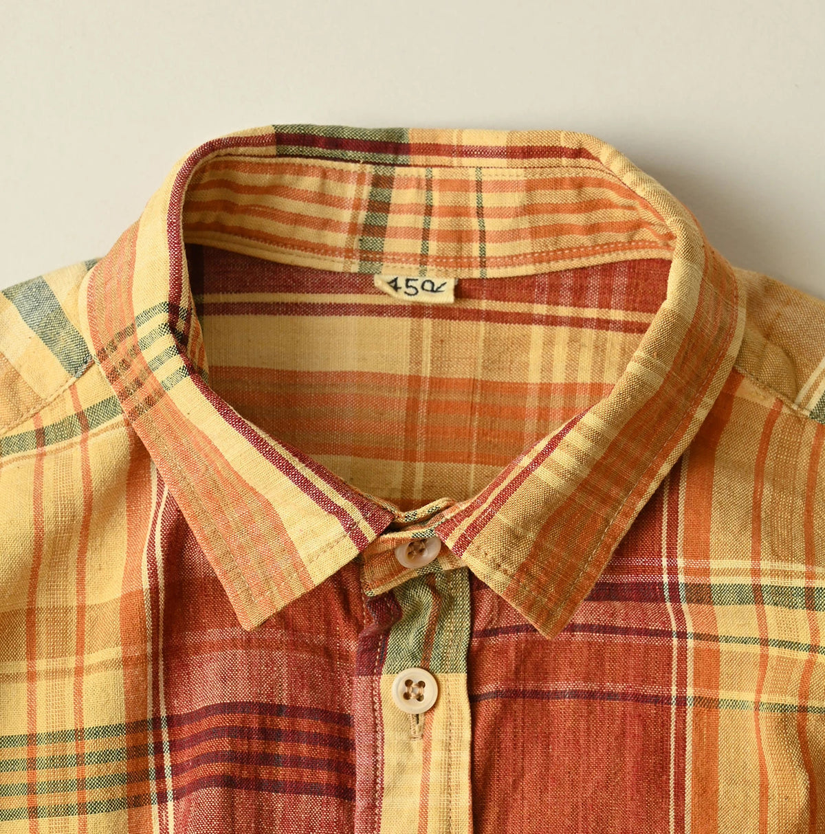 45R Madras Petit-Collar Coupe Shirt (Plant-Dyed)