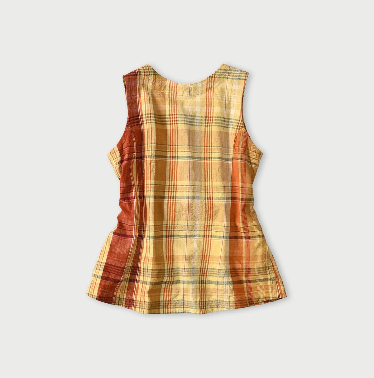 45R Madras Sleeveless Top (Plant-Dyed)