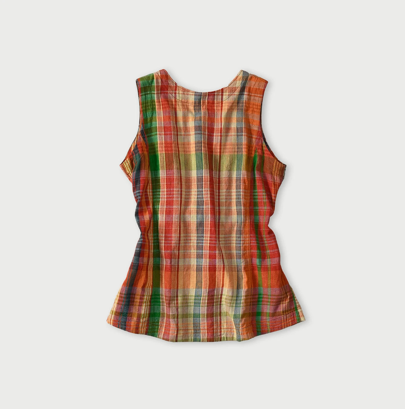 45R Madras Sleeveless Top (Plant-Dyed) - Image 2