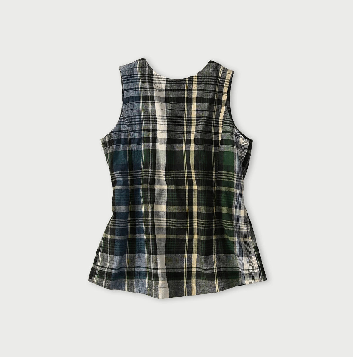 45R Madras Sleeveless Top (Plant-Dyed)