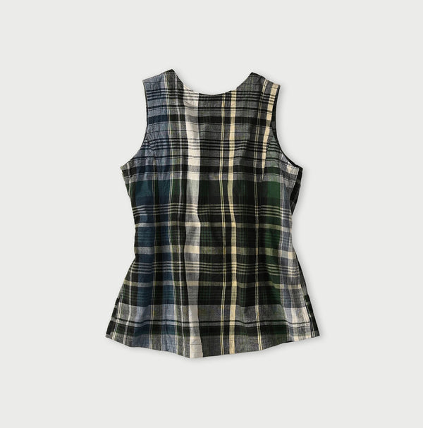 45R Madras Sleeveless Top (Plant-Dyed)
