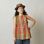 45R Madras Sleeveless Top (Plant-Dyed)