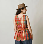 45R Madras Sleeveless Top (Plant-Dyed)