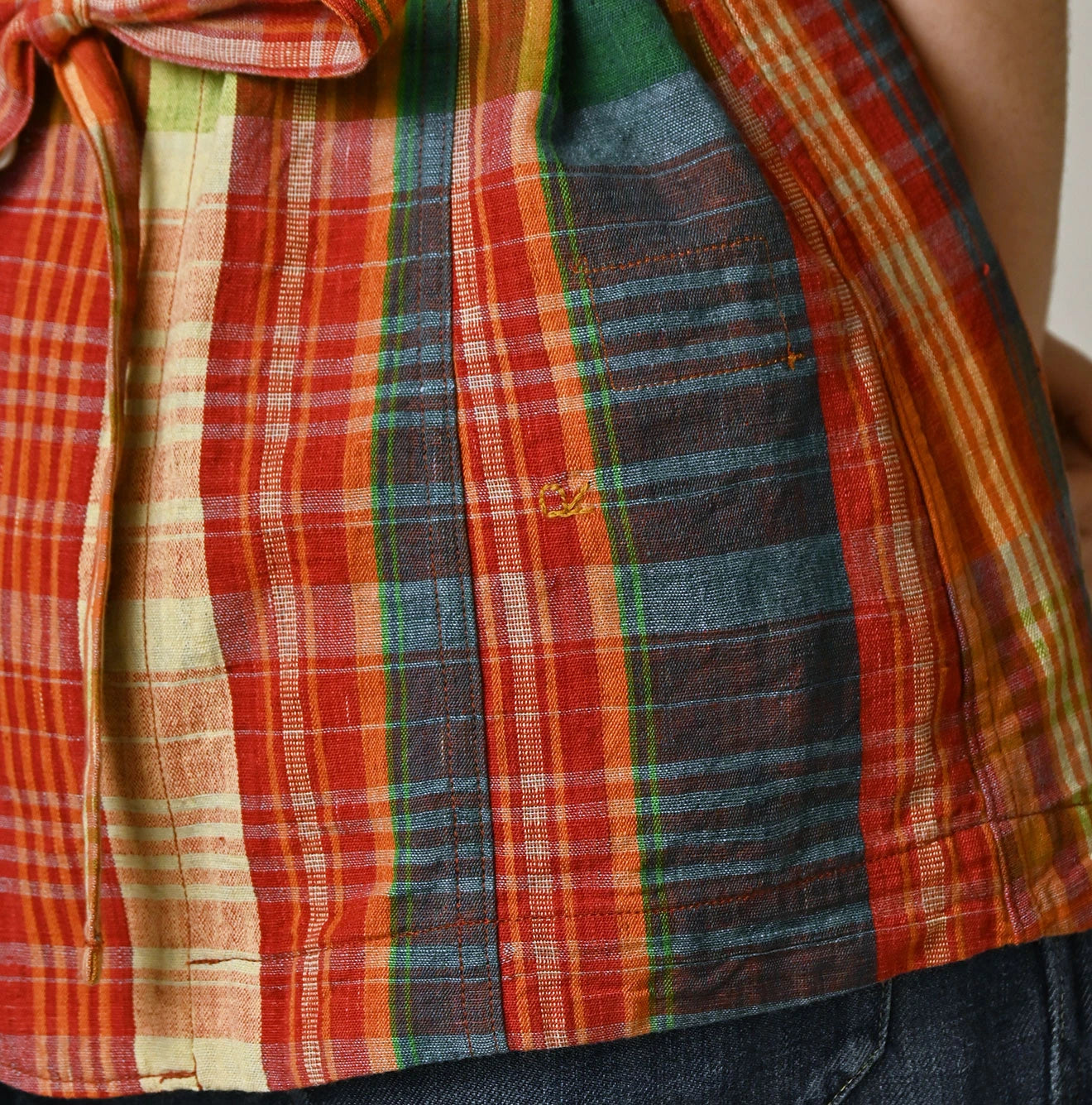 45R Madras Sleeveless Top (Plant-Dyed) - Image 14