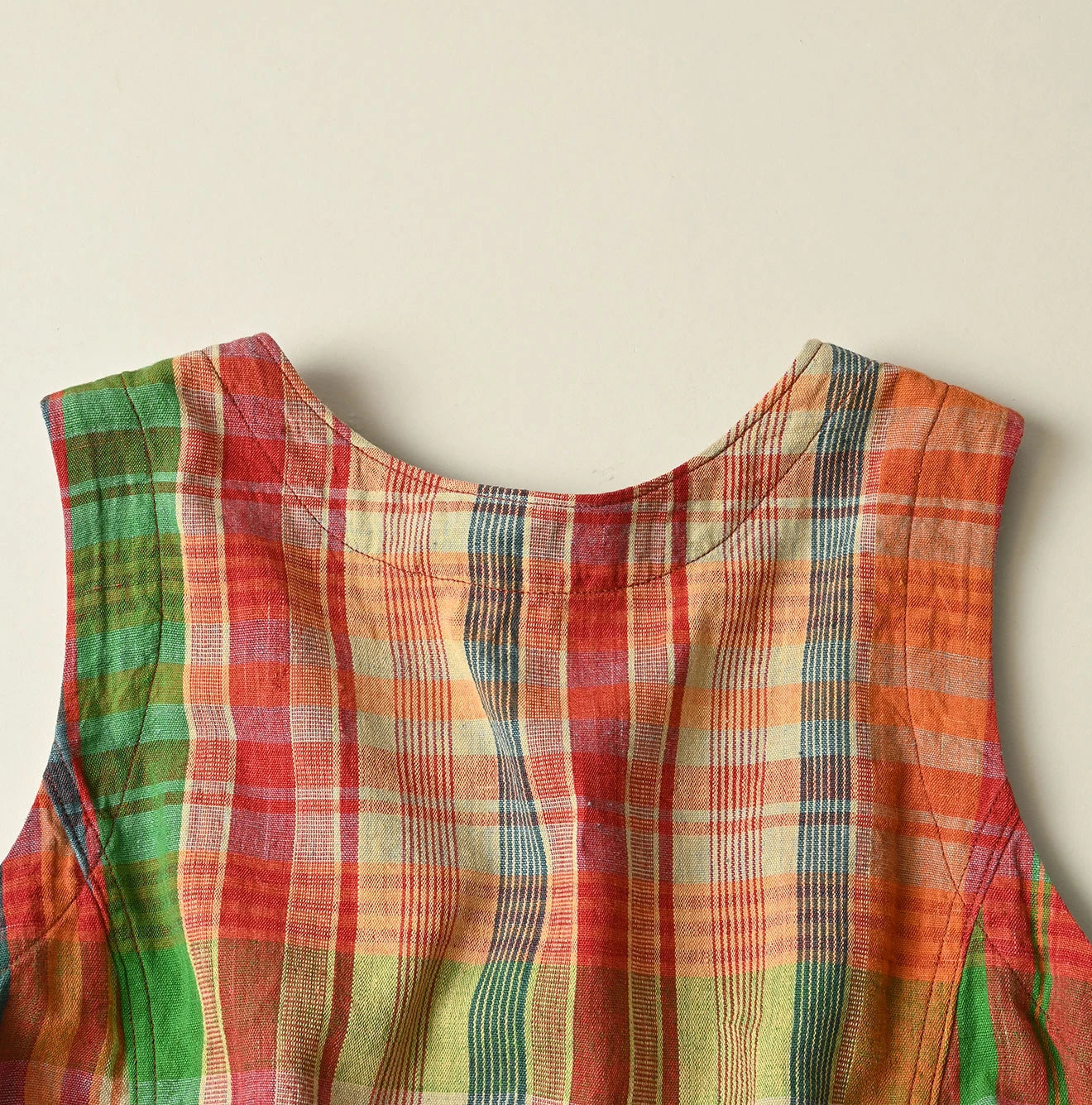 45R Madras Sleeveless Top (Plant-Dyed) - Image 16