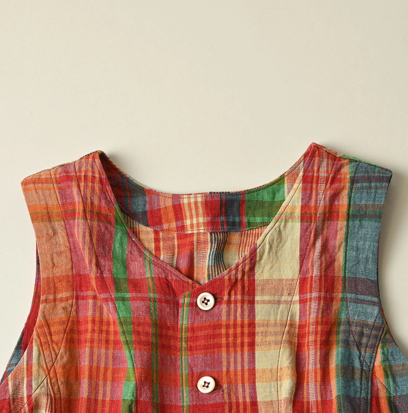 45R Madras Sleeveless Top (Plant-Dyed) - Image 19