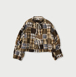 45R Linen Patchwork Military Smock Blouse