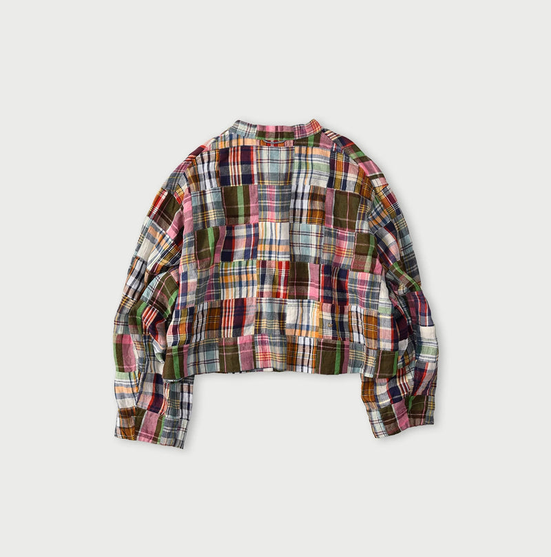 45R Linen Patchwork Military Smock Blouse - Image 12