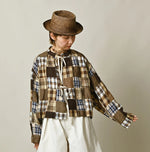 45R Linen Patchwork Military Smock Blouse