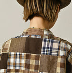 45R Linen Patchwork Military Smock Blouse