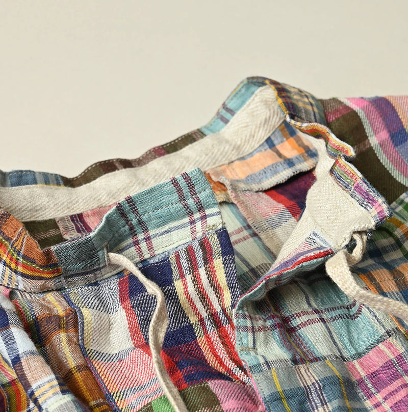 45R Linen Patchwork Military Smock Blouse - Image 14