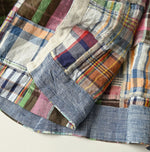 45R Linen Patchwork Military Smock Blouse