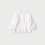 45R Linen Pintuck Lace Blouse