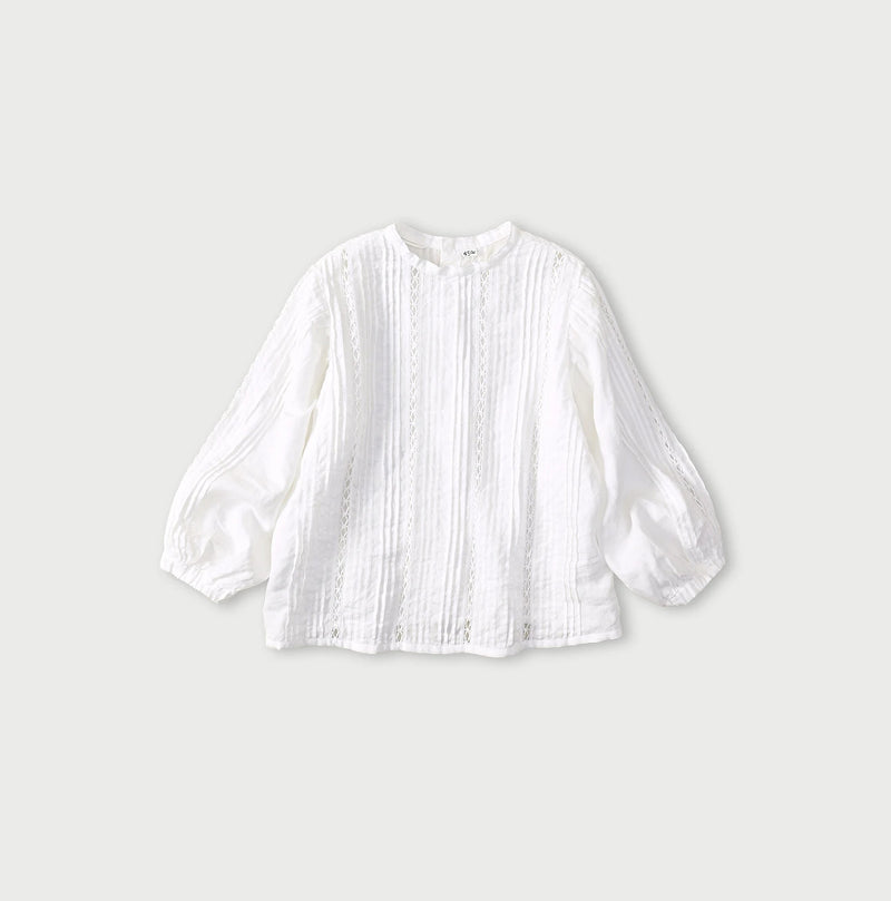 45R Linen Pintuck Lace Blouse - Image 2