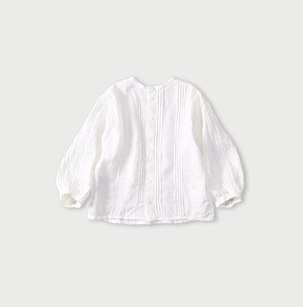 45R Linen Pintuck Lace Blouse