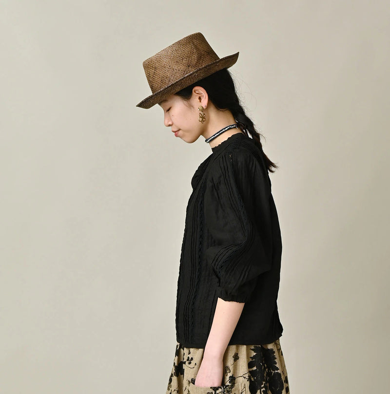 45R Linen Pintuck Lace Blouse - Image 5