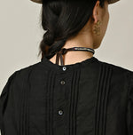 45R Linen Pintuck Lace Blouse