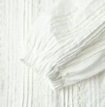 45R Linen Pintuck Lace Blouse