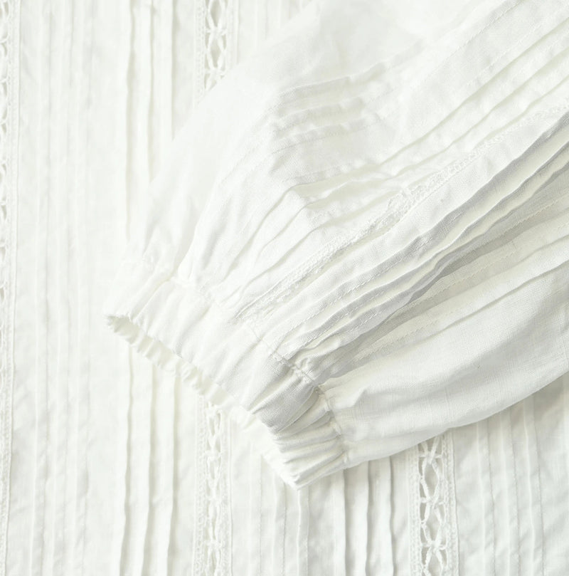 45R Linen Pintuck Lace Blouse - Image 15