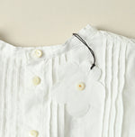 45R Linen Pintuck Lace Blouse