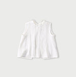 45R Linen Pintuck Lace Sleeveless Top