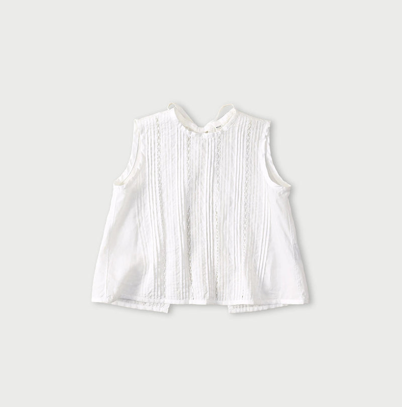 45R Linen Pintuck Lace Sleeveless Top - Image 2
