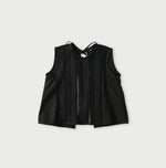 45R Linen Pintuck Lace Sleeveless Top