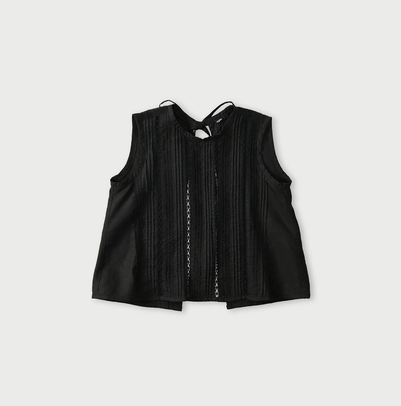 45R Linen Pintuck Lace Sleeveless Top - Image 1