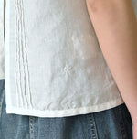 45R Linen Pintuck Lace Sleeveless Top