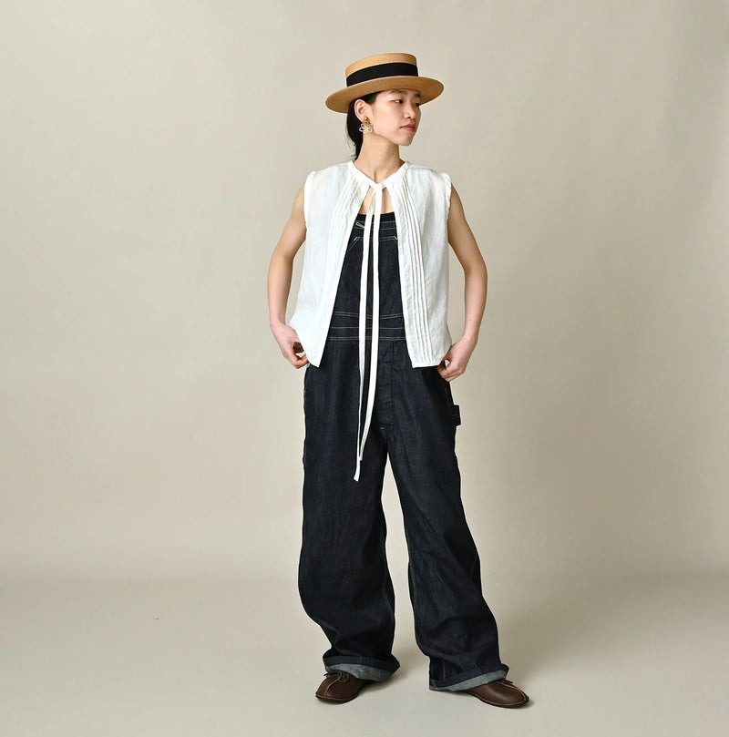 45R Linen Pintuck Lace Sleeveless Top - Image 12