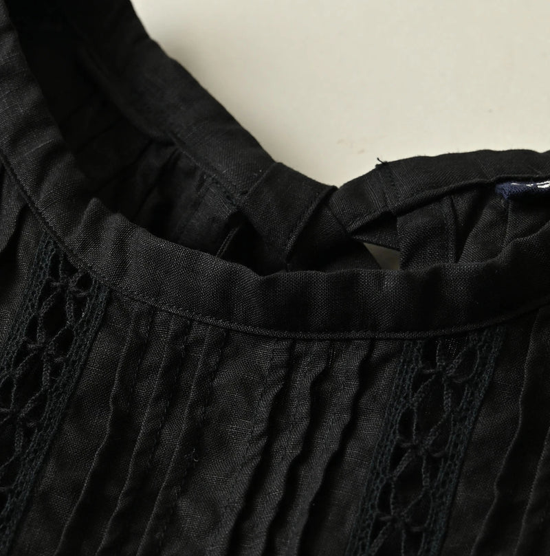 45R Linen Pintuck Lace Sleeveless Top - Image 16