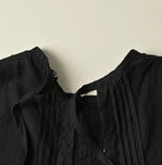 45R Linen Pintuck Lace Sleeveless Top