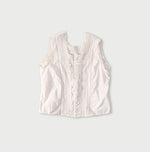 45R Supima Organic Batiste Cutwork Sleeveless Top