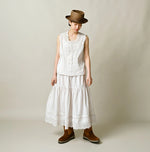 45R Supima Organic Batiste Cutwork Sleeveless Top