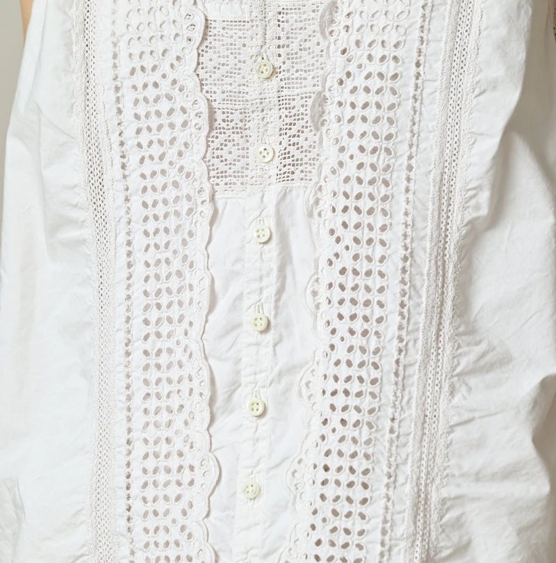 45R Supima Organic Batiste Cutwork Sleeveless Top - Image 9