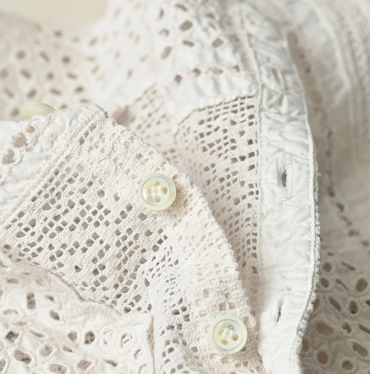 45R Supima Organic Batiste Cutwork Sleeveless Top