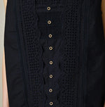 45R Indigo Supima Organic Batiste Cutwork Sleeveless Top