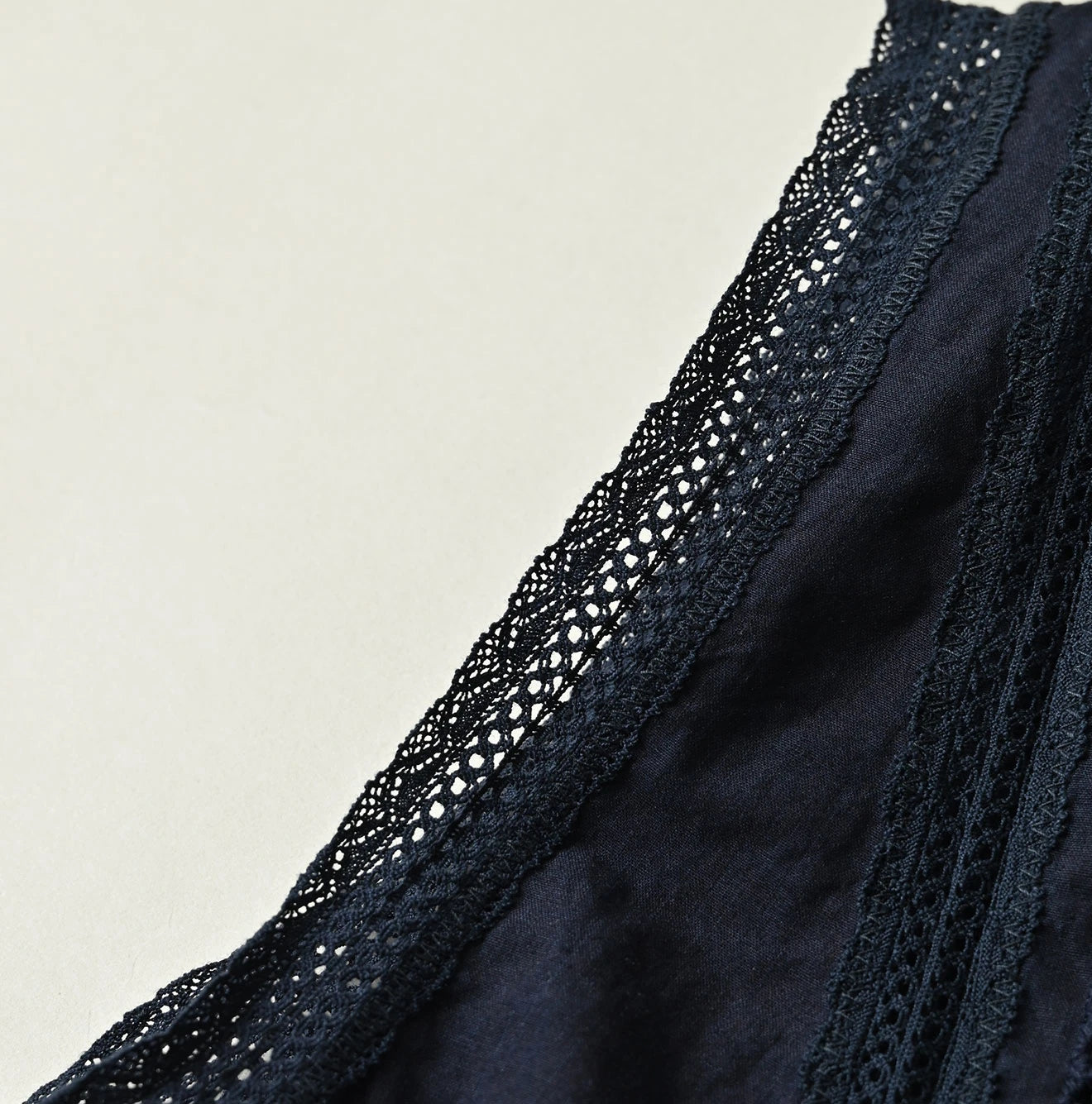 45R Indigo Supima Organic Batiste Cutwork Sleeveless Top - Image 14