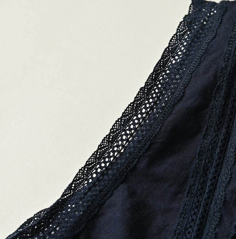 45R Indigo Supima Organic Batiste Cutwork Sleeveless Top - Image 14