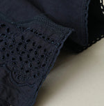 45R Indigo Supima Organic Batiste Cutwork Sleeveless Top