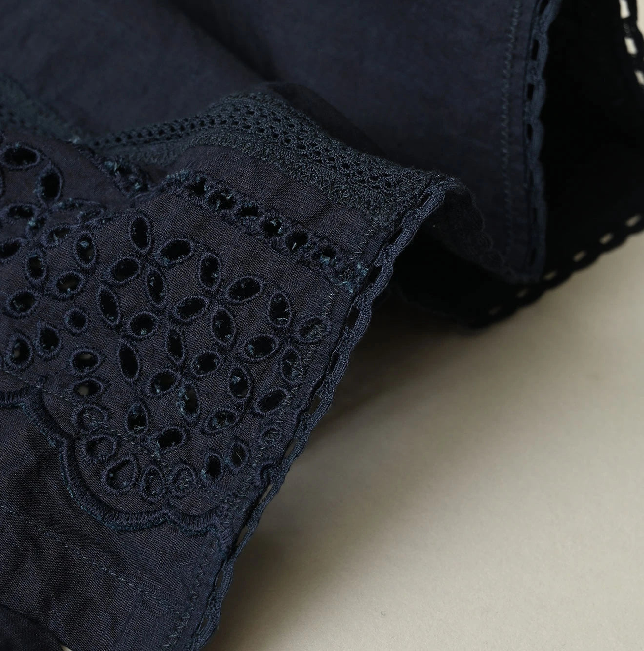 45R Indigo Supima Organic Batiste Cutwork Sleeveless Top - Image 17