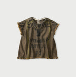 45R Ai Indigo Linen Sack Fringe Sleeveless Top